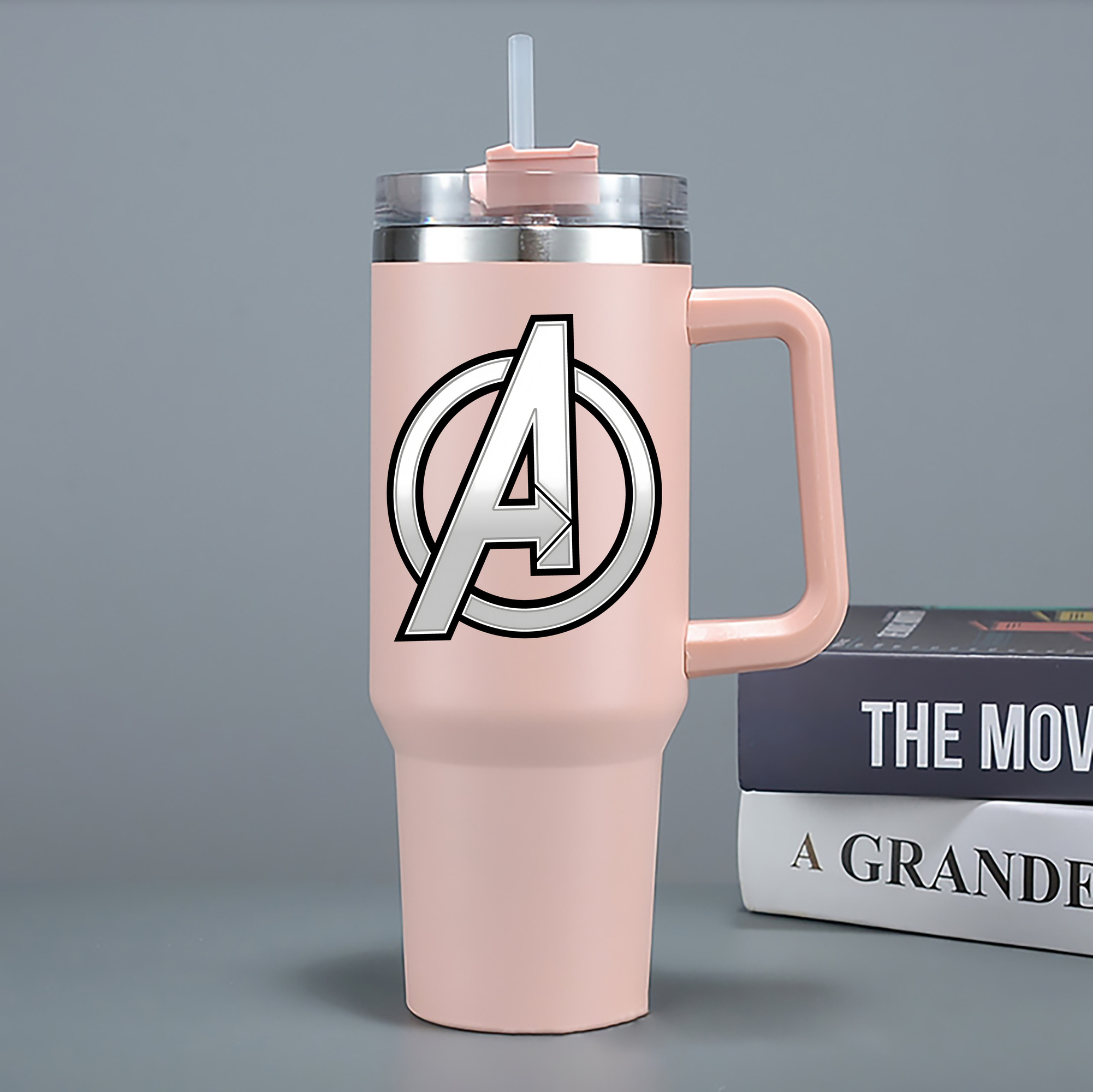 （画像用） アベンジャーズ The Avengers 1200mL車用タンブラー - クリスタルステッカー（プラスチックストロー付き）